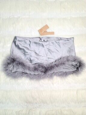 SKIMS Silk Feather Low Rise Mini Skirt Mirror Women Small NEW
